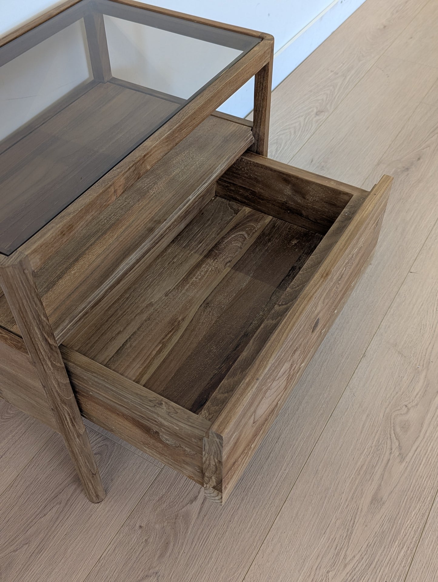 Ethnicraft Spindle Bedside Table with 1 Drawer - Reclaimed Teak
