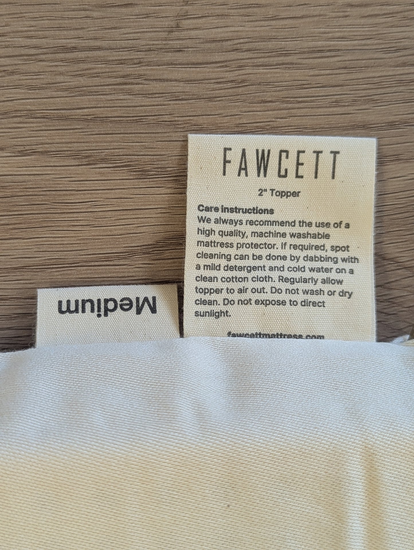 Fawcett Mattress 2” Natural Latex Topper Medium Firmness