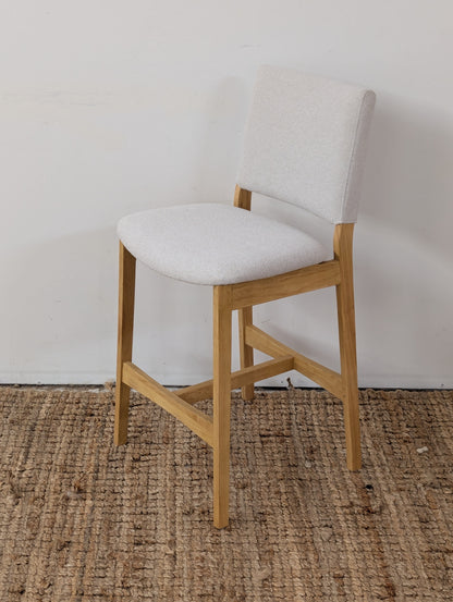 Article Nosh Counter Stool - Oak and Ratine Ivory