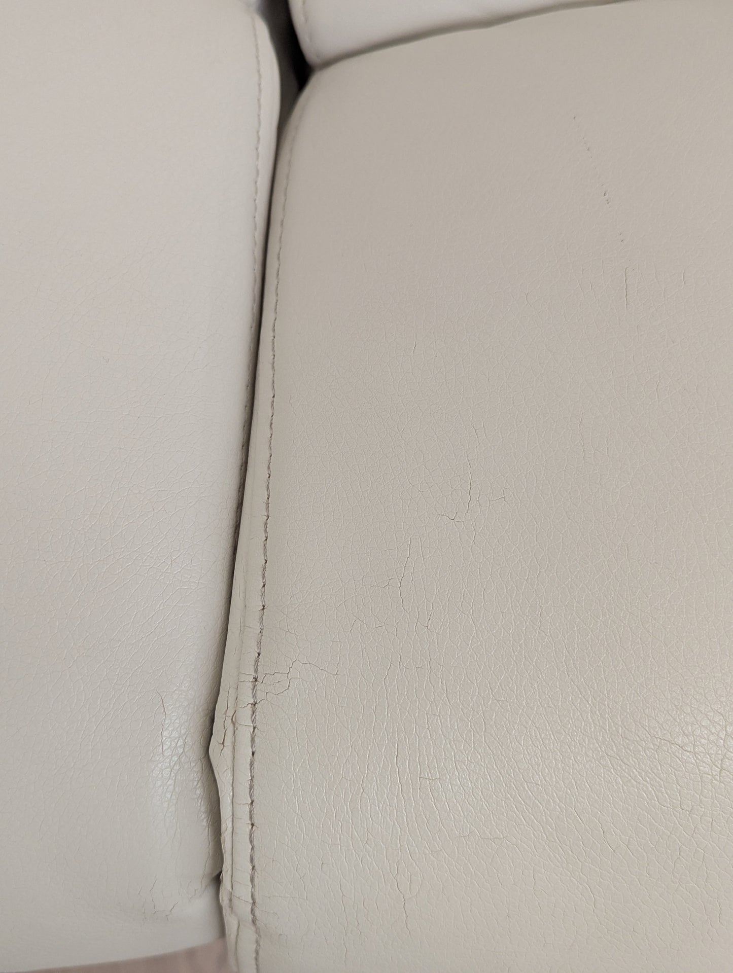 White Leather Loveseat