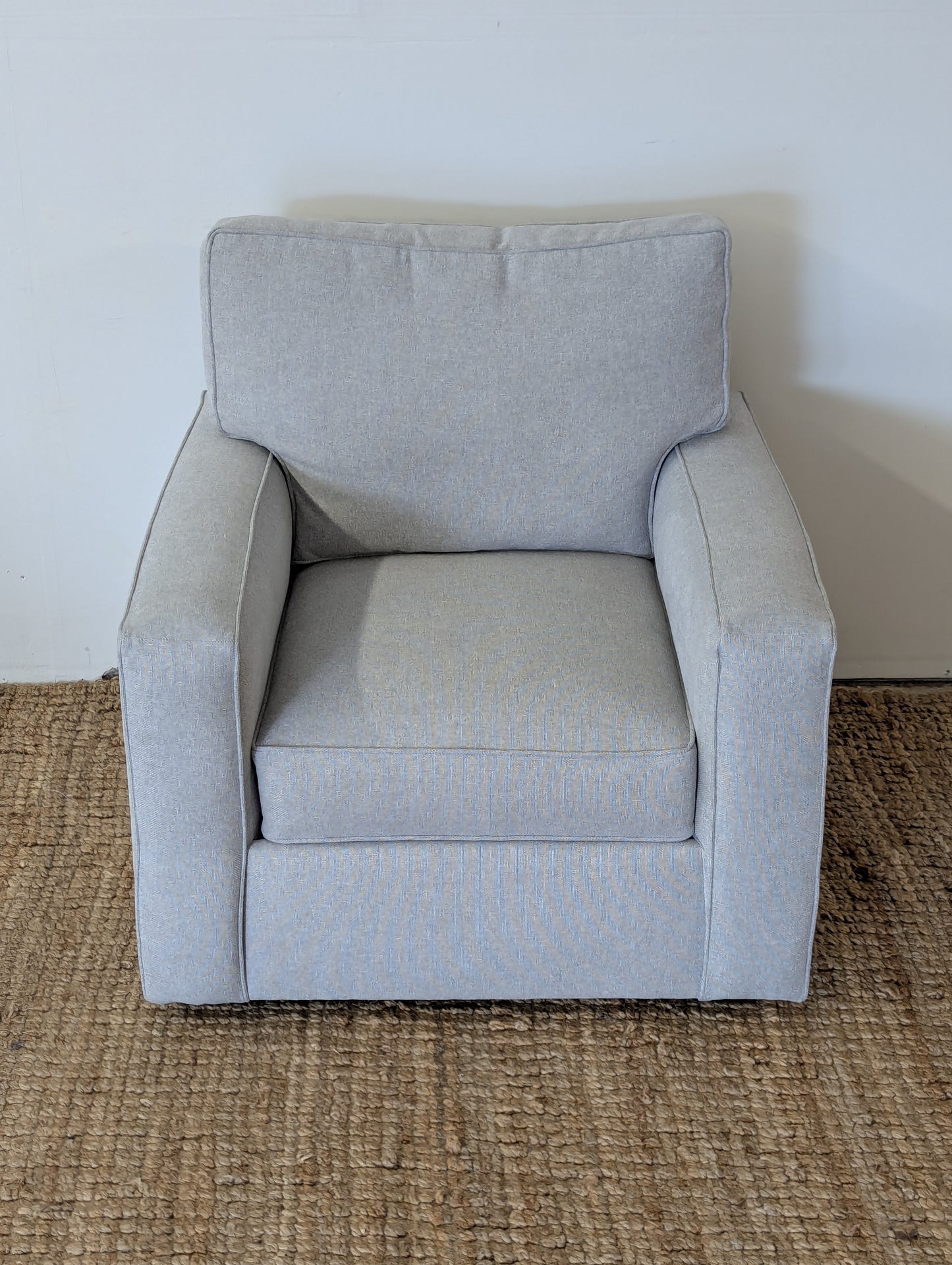 Pottery Barn Comfort Square Arm Swivel Chair