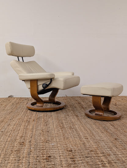 Stressless Taurus Reclining Chair and Ottoman
