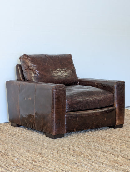 Restoration Hardware Maxwell Leather Chair (2 Available)