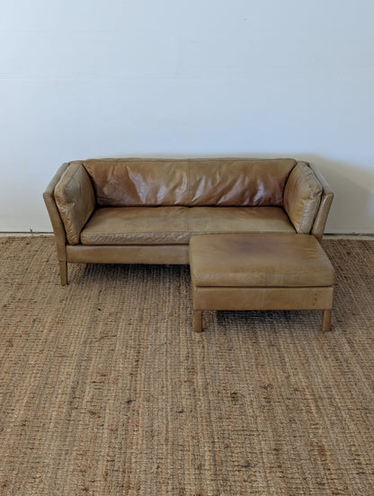 Timothy Oulton Leather Sofa + Ottoman