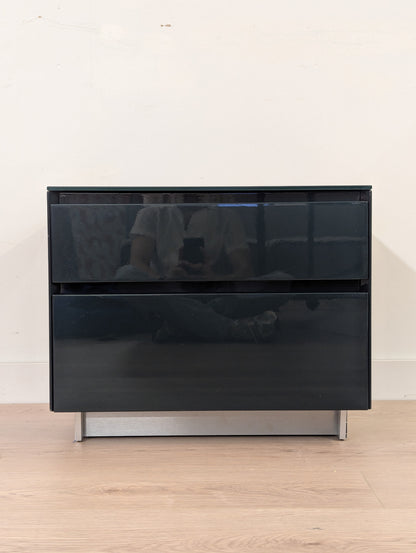 Modern Blue Nightstand - Tempered Glass (2 available)