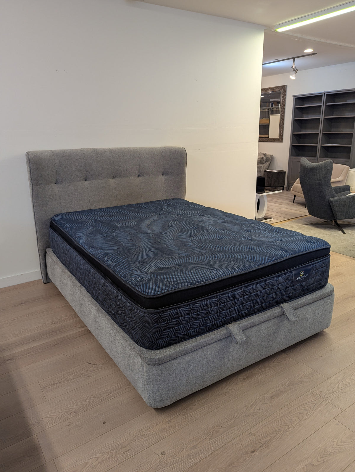 Scan Designs Alba Upholstered Lift Storage Queen Bedframe