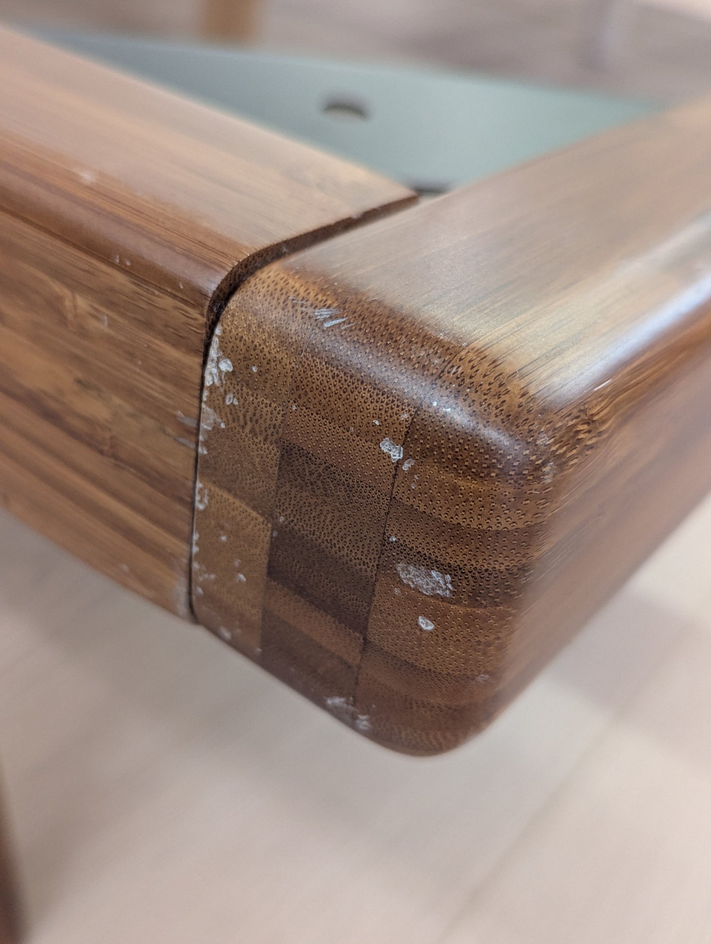 FAWCETT Mercury Mid-Century Solid Bamboo Upholstered King Bed Frame