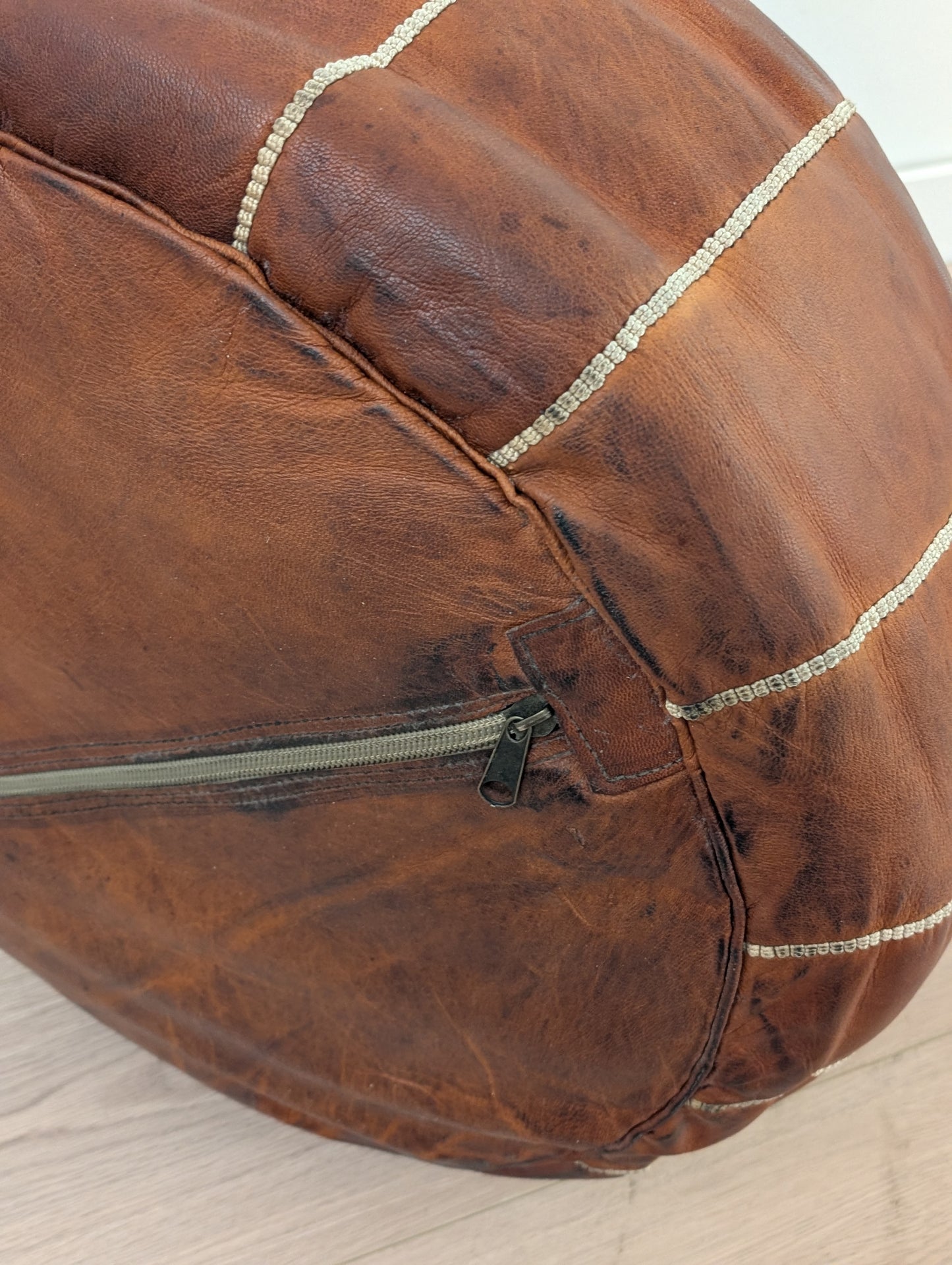 Leather Pouf