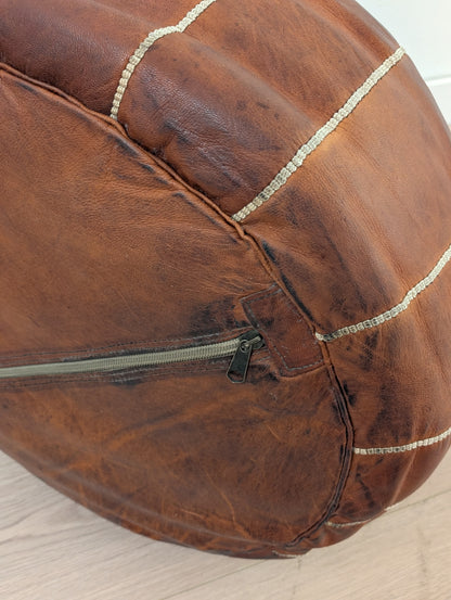Leather Pouf