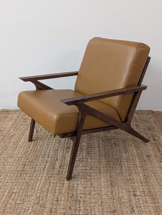 Article Otio 26" Leather Lounge Chair - Walnut And Toscana Tan