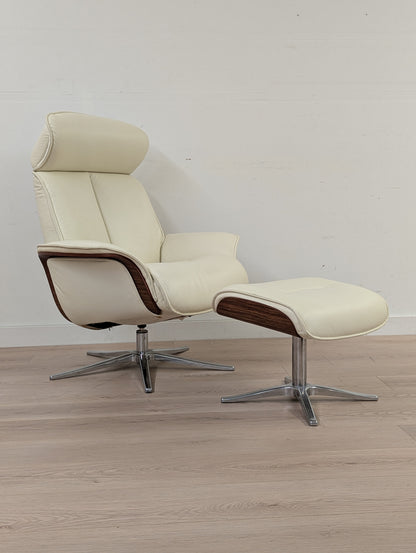 IMG Space 5400S Swivel Leather Recliner + Ottoman
