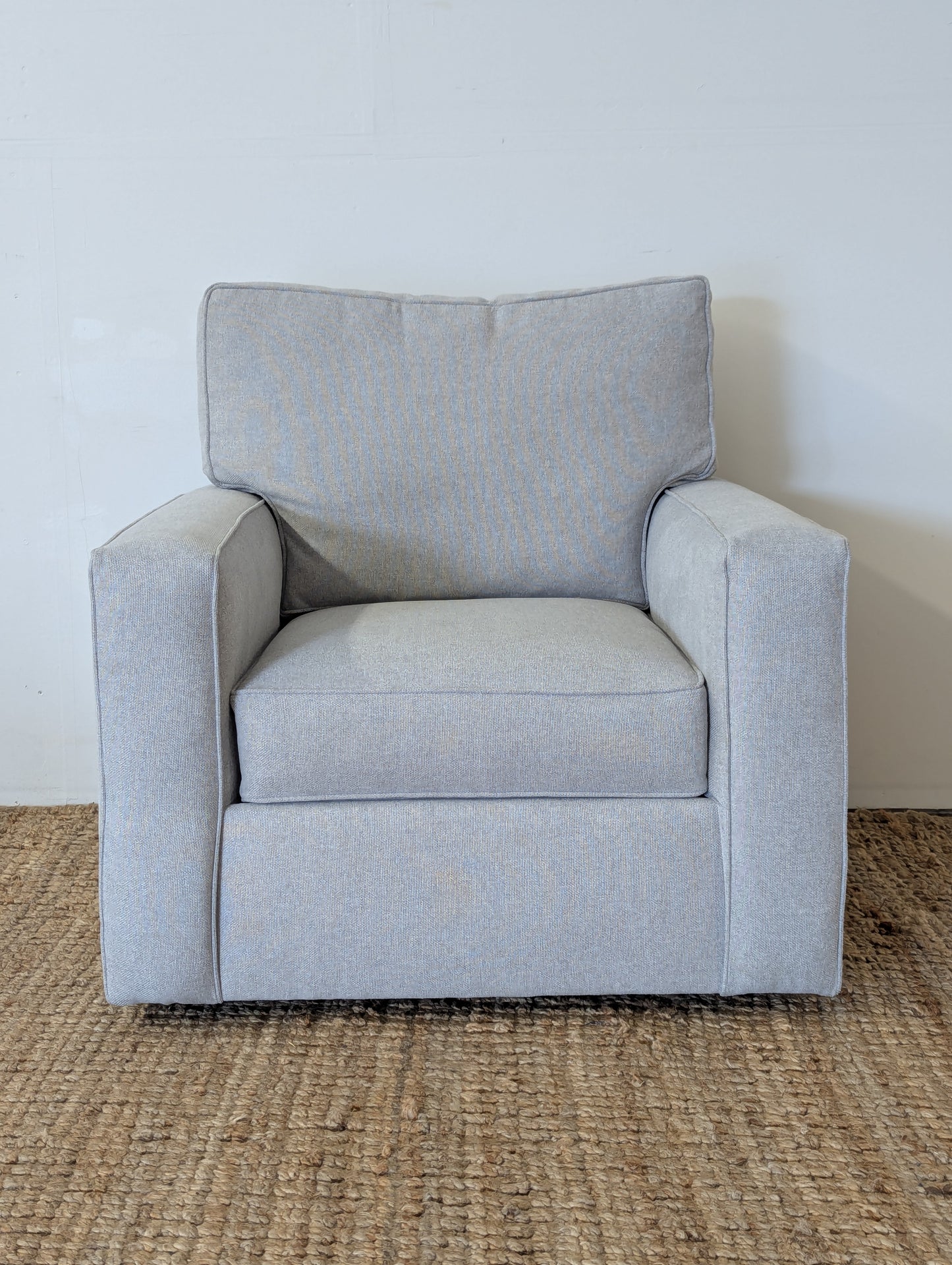 Pottery Barn Comfort Square Arm Swivel Chair