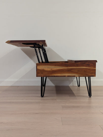 Live Edge Lift-Up Coffee Table