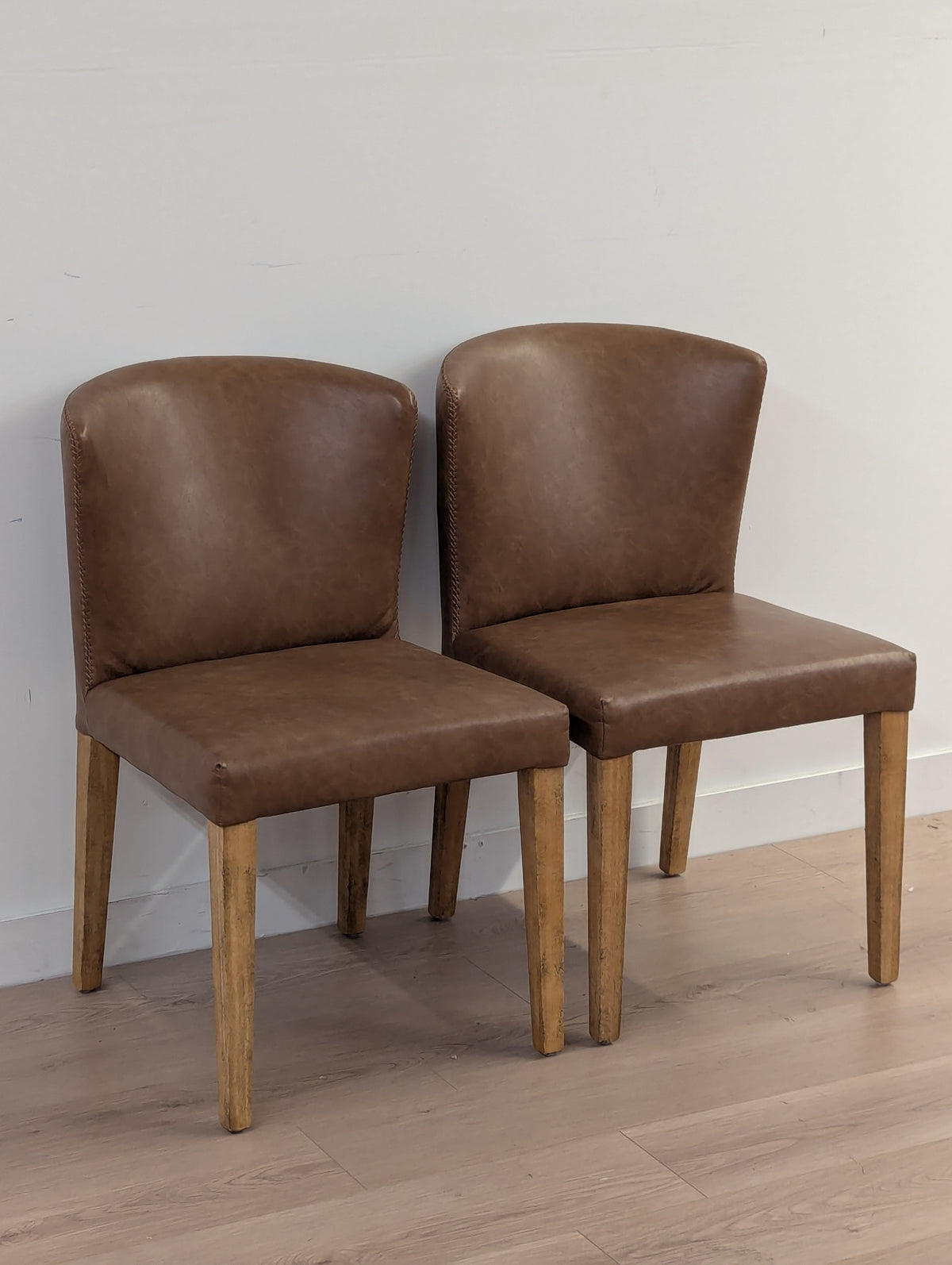 Muse & Merchant Fable Brown Faux Leather Dining Chairs (Set of 2)