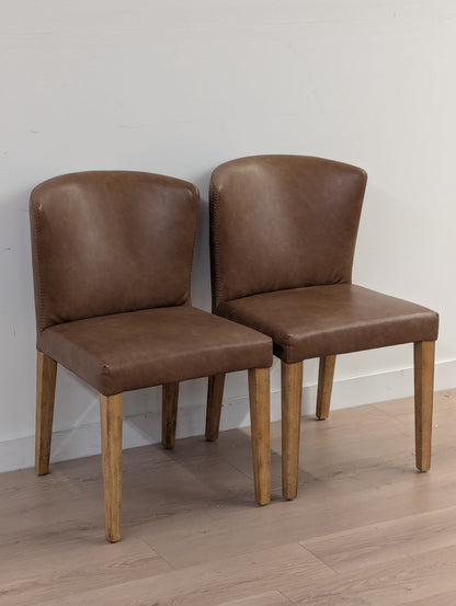 Muse & Merchant Fable Brown Faux Leather Dining Chairs (Set of 2)