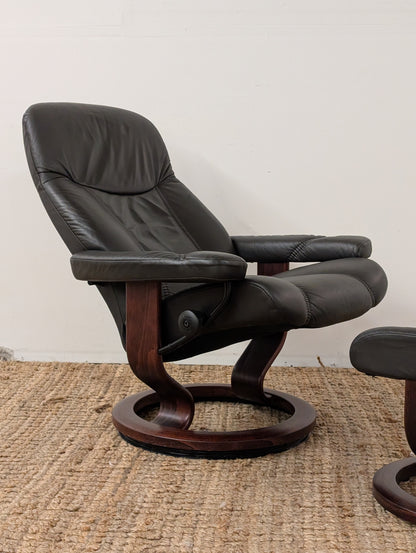 Stressless Consul Reclining Chair and Ottoman