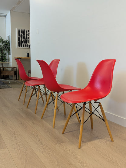 Eames Style Eiffel Molded Plastic Chairs (Set of 4)