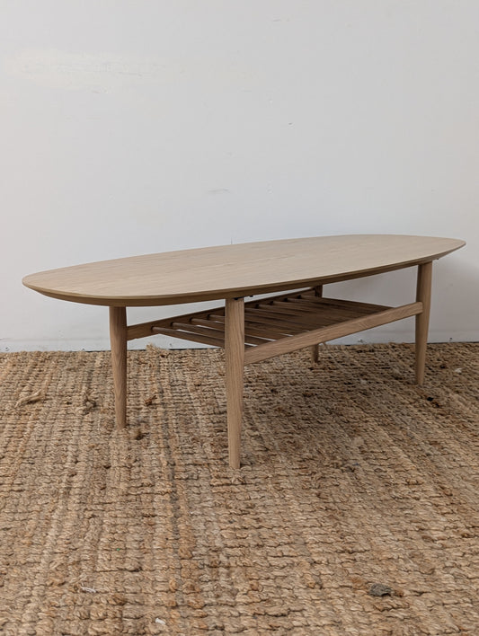 Article Lenia 53.5" Oval Coffee Table - White Oak