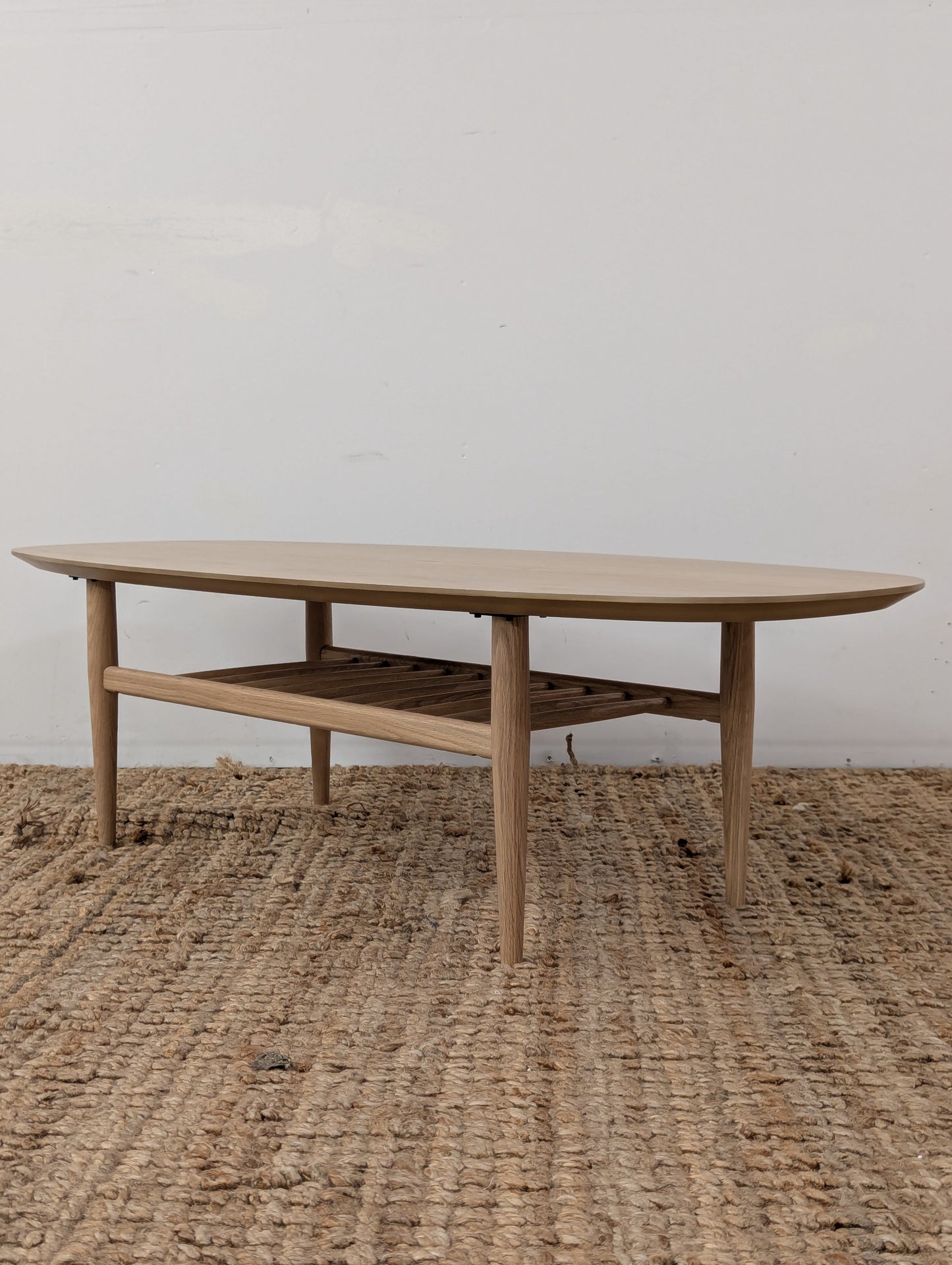 Article Lenia 53.5" Oval Coffee Table - White Oak