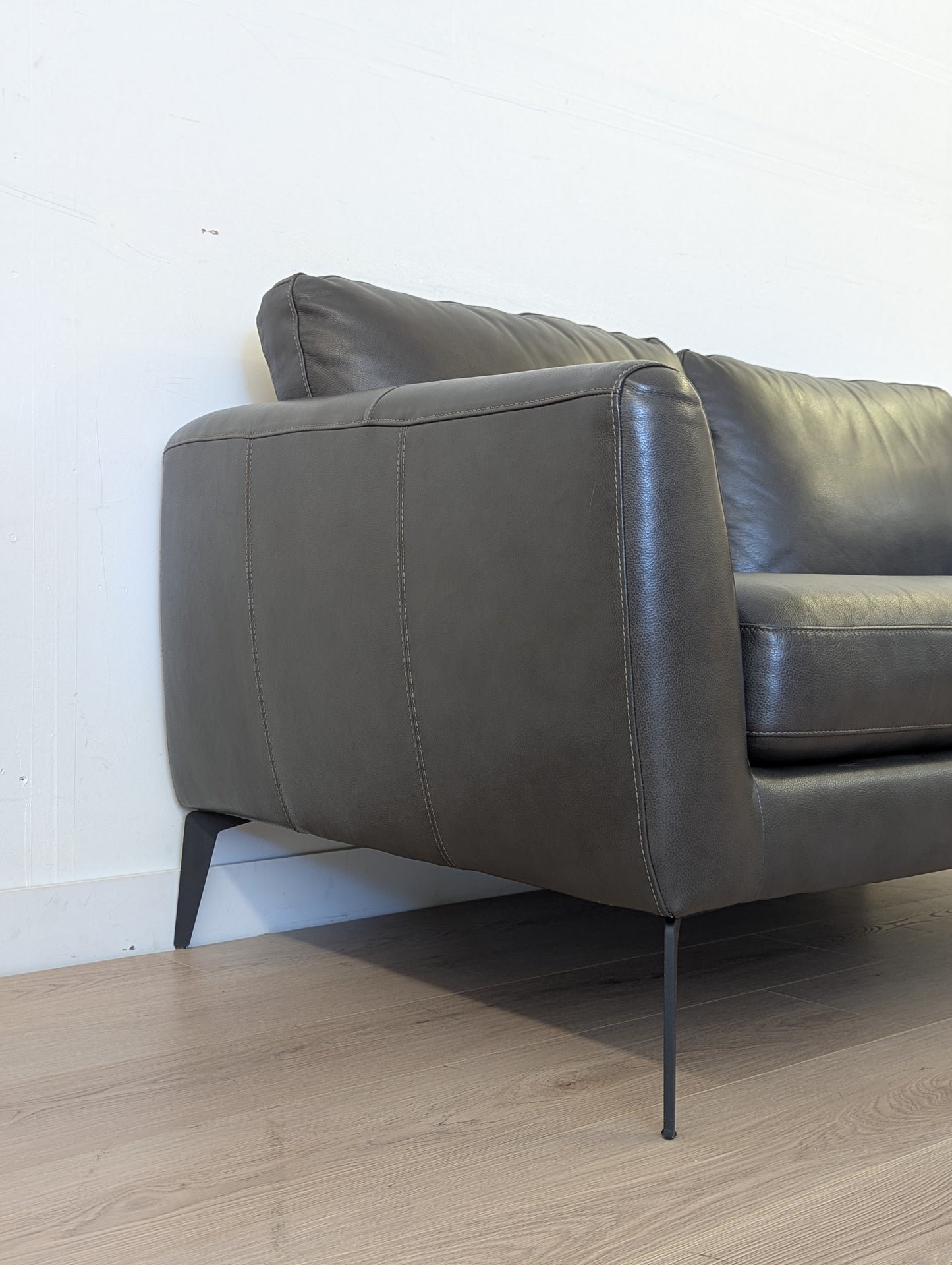 Scan Designs Leather Loveseat