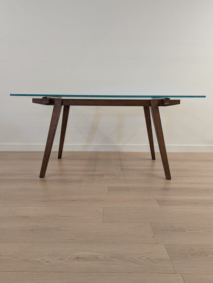 Glass and Wood Dining Table