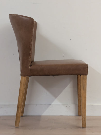 Muse & Merchant Fable Brown Faux Leather Dining Chairs (Set of 2)