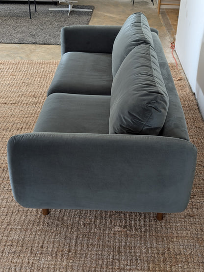 Article Sanders 85.5" Velvet Sofa - Plush Pacific Green