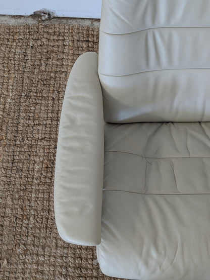 Stressless Opal M Paloma Leather Chair and Ottoman