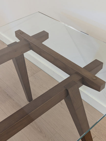 Glass and Wood Dining Table
