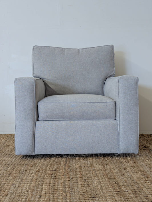 Pottery Barn Comfort Square Arm Swivel Chair