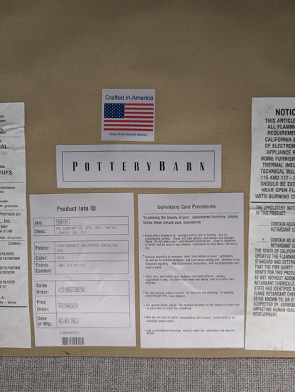 Pottery Barn Comfort Square Arm Swivel Chair