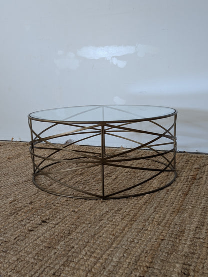 West Elm Sculptural Brass Coffee Table