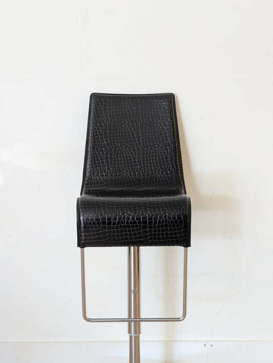 Black Alligator Bar Stool (2 Available)