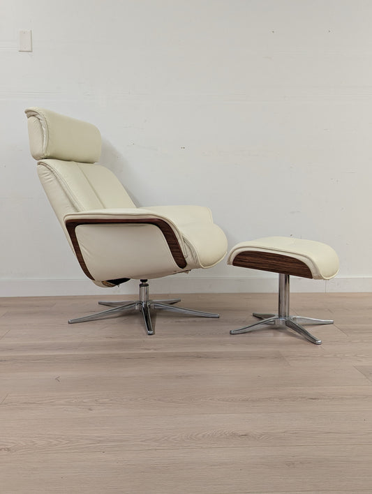 IMG Space 5400S Swivel Leather Recliner + Ottoman