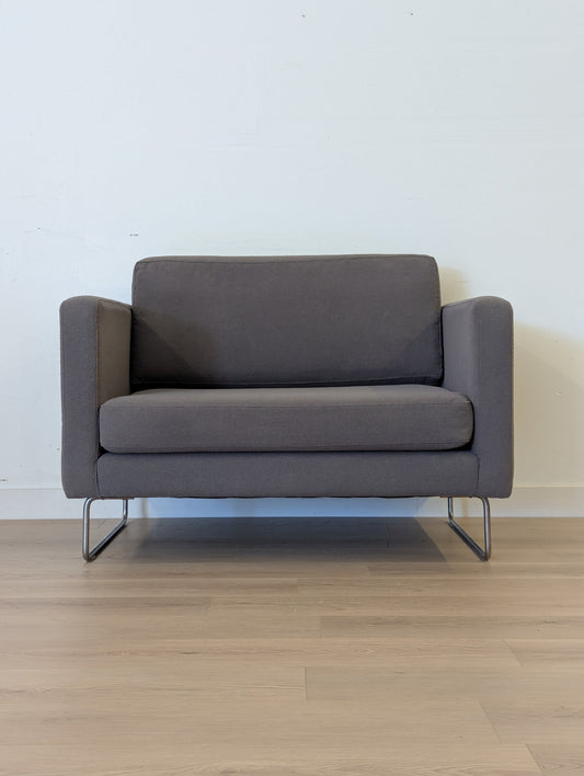 Kit Interiors Chair and a Half - Rakshi Grey Wool Upholstery