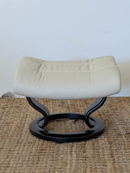 Stressless Opal M Paloma Leather Chair and Ottoman