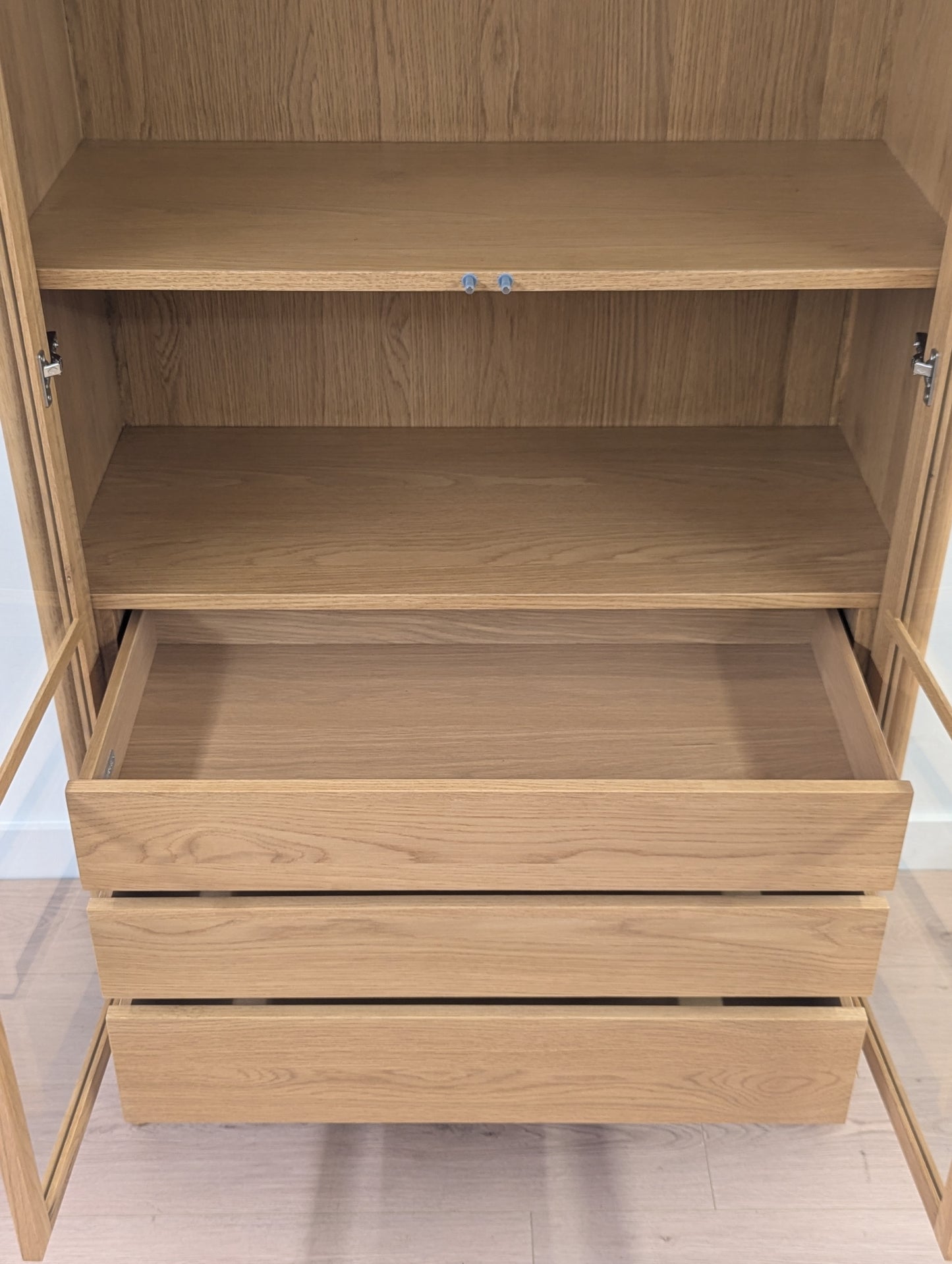 Article Mysen 35.5" Glass Cabinet - Natural Oak