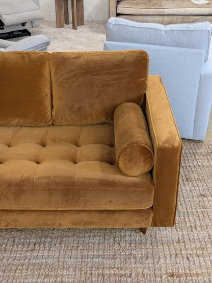 Article Sven 91" Tufted Velvet Corner Sectional - Plush Pacific Ginger