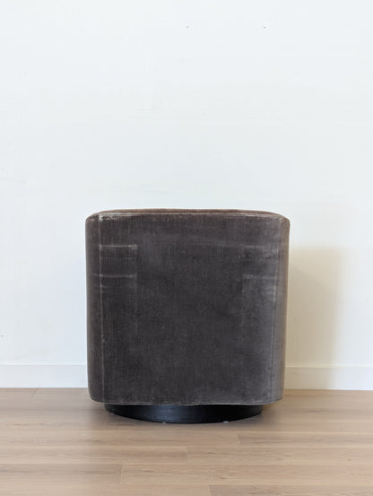 RH 1950s Italian Shelter Arm Swivel Lounge Chair - Vintage Velvet