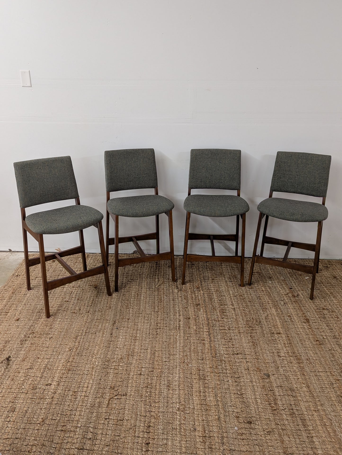 Article Nosh Counter Stool - Walnut and Hemock Green