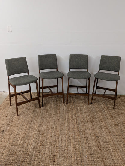 Article Nosh Counter Stool - Walnut and Hemock Green