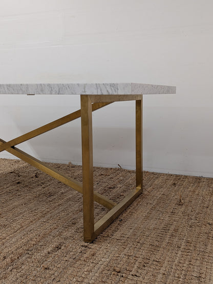 RH Torano Dining Table - Carrera Marble and Brushed Brass