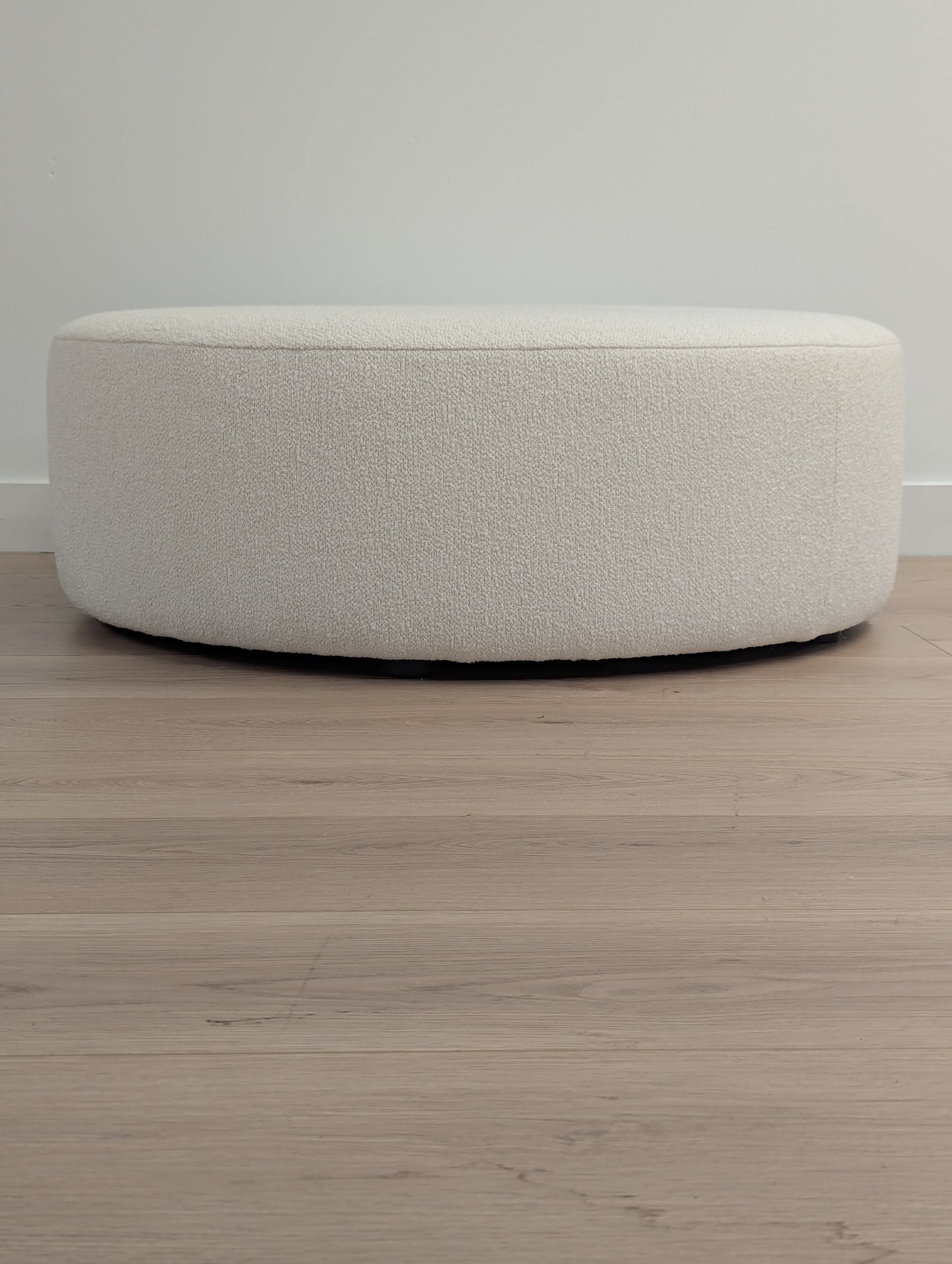 Avery 36" Ottoman - Ivory Wool Bouclé