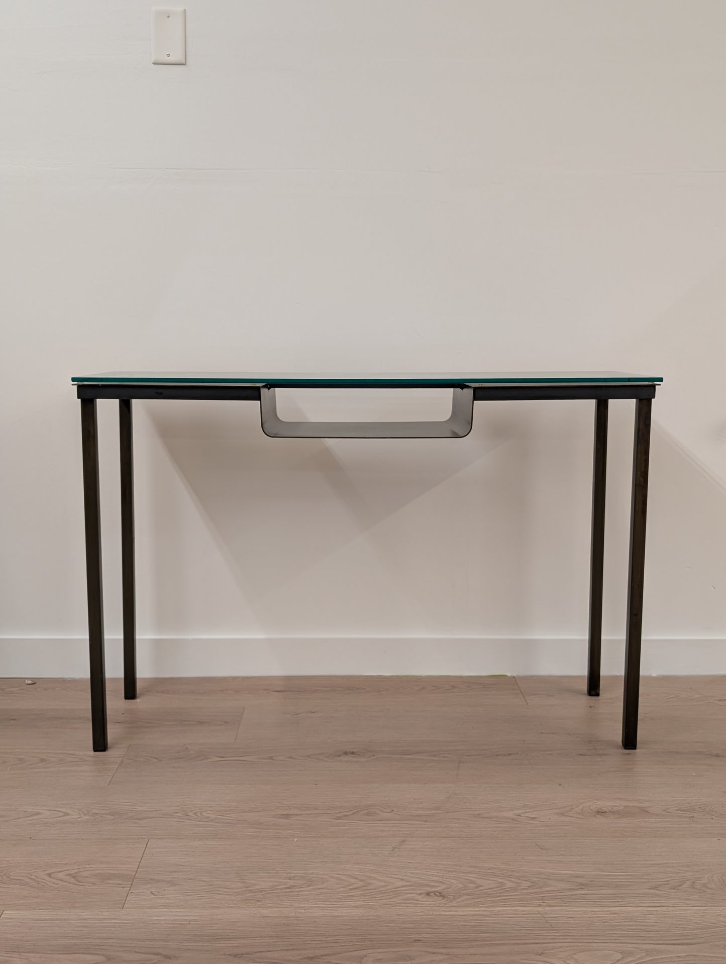 Custom Metal & Glass Top Side Table