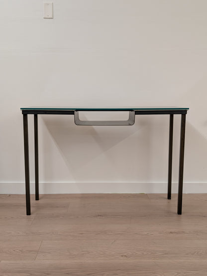 Custom Metal & Glass Top Side Table