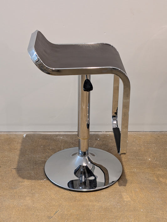 Brown Leather/ Chrome Bar Stool