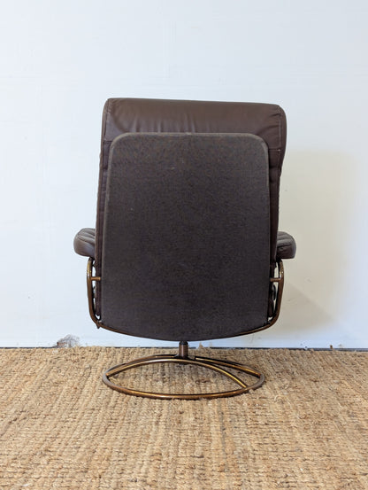 Vintage Ekornes Stressless Reclining Lounge Chair + Ottoman