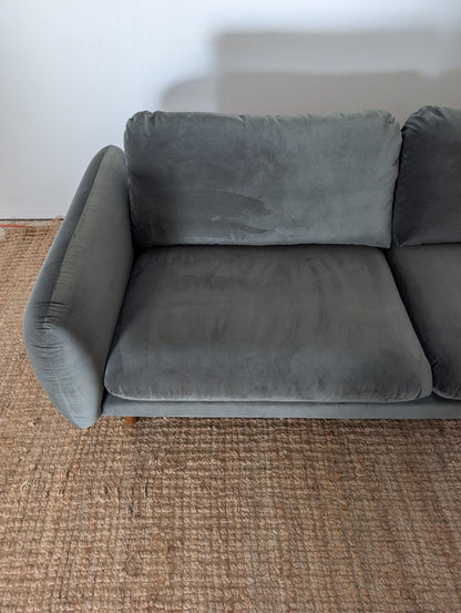 Article Sanders 85.5" Velvet Sofa - Plush Pacific Green