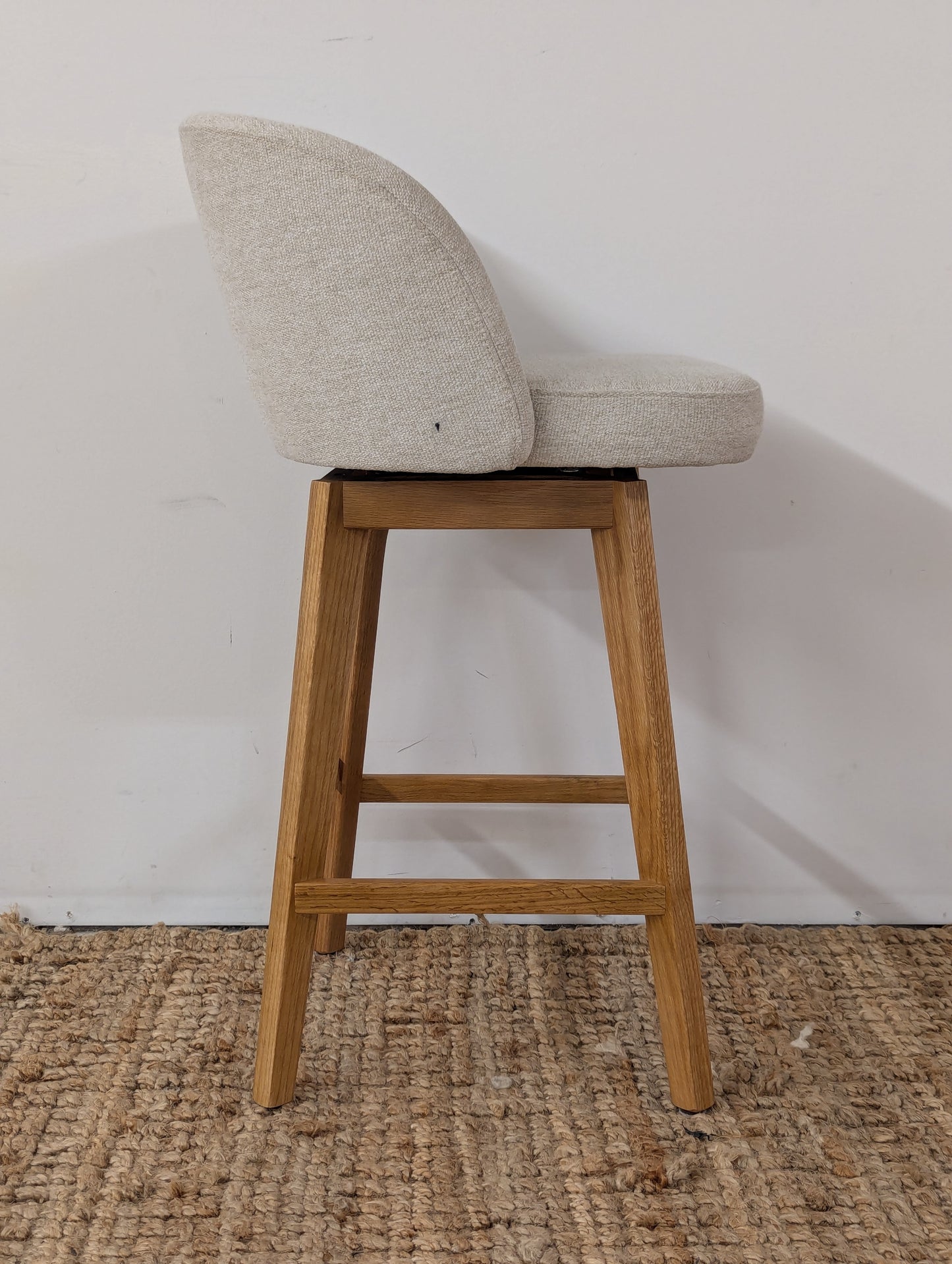 Article Alta Swivel Counter Stool - Oak and Camellia Ivory