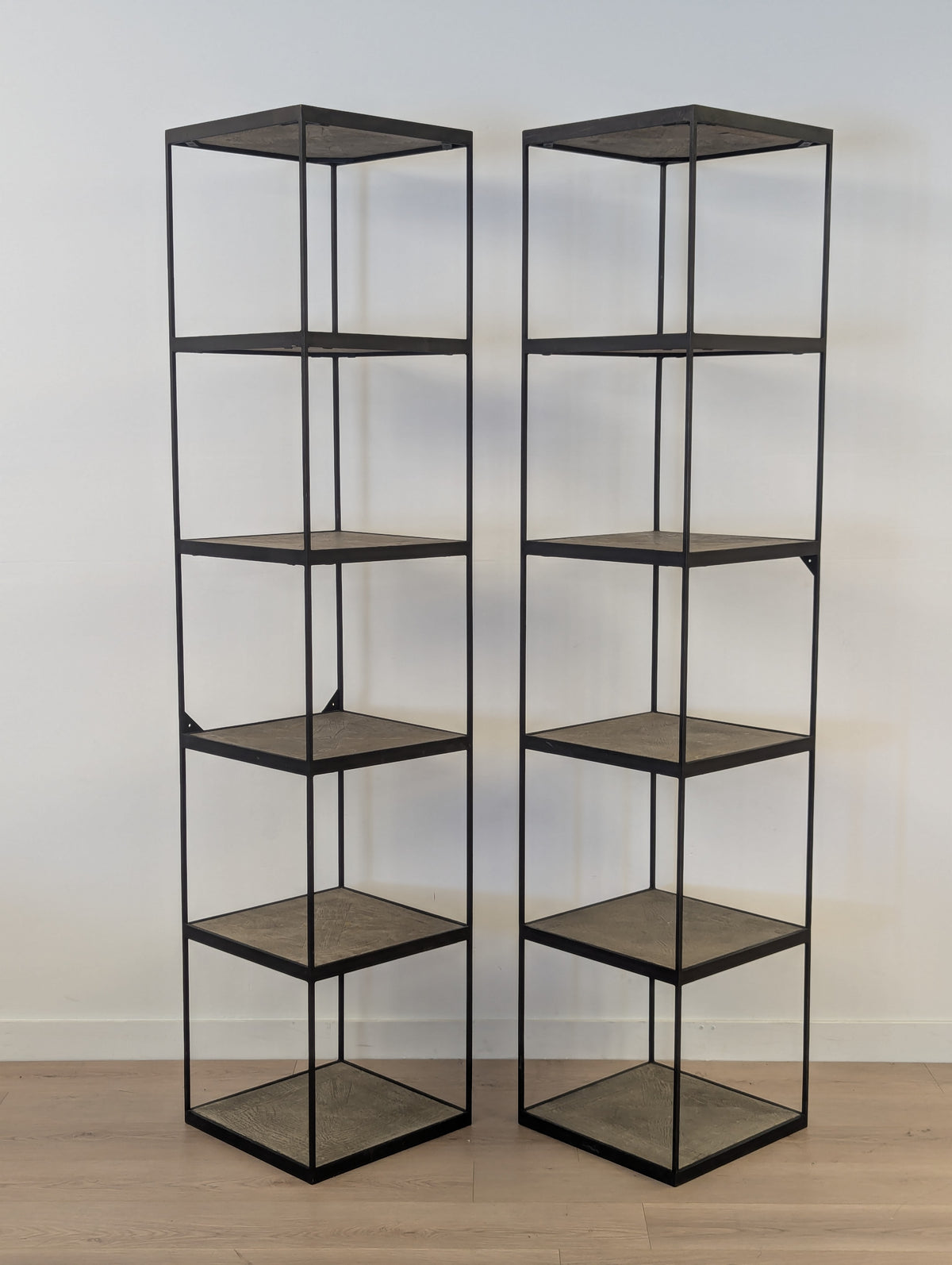 RH Reclaimed Russian Oak Parquet Bookshelf (2 Available)